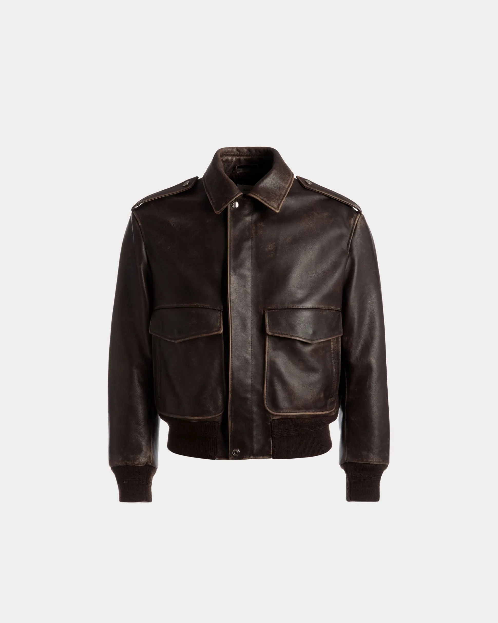 Bomberjacke Aus braunem Leder