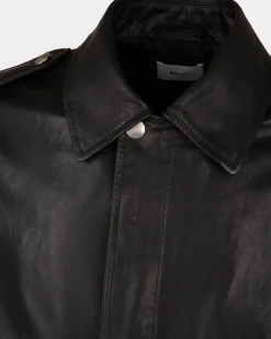 Bomberjacke Aus Leder In Schwarz