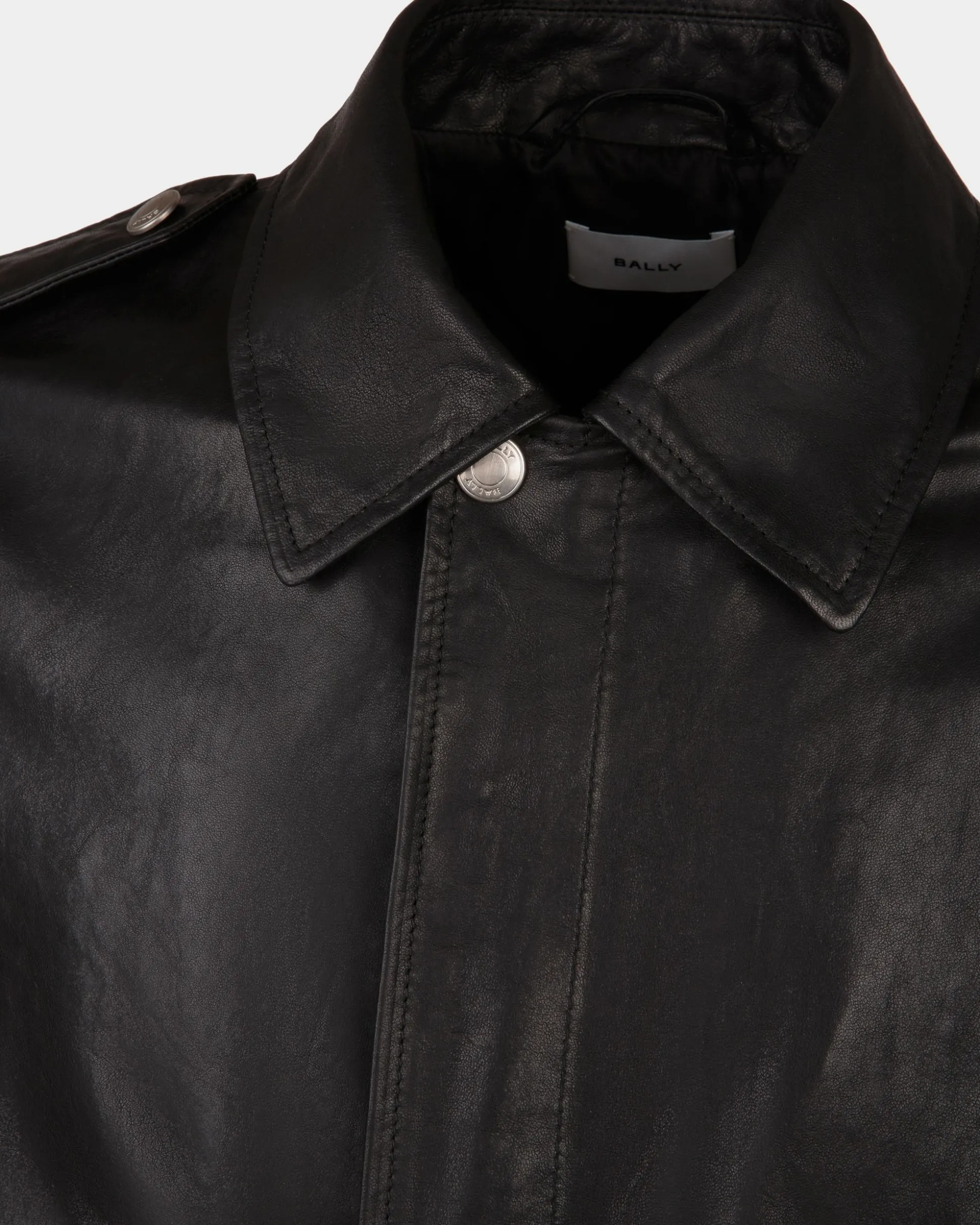 Bomberjacke Aus Leder In Schwarz