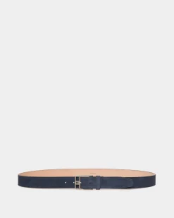 Brett 35 Mm Gürtel Aus Veloursleder In Navy Blue