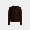 Cardigan Aus Braunem Mohair Und Seide