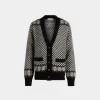 Cardigan Aus Mohair Und Seide In Schwarz Und Weiß