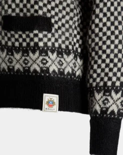 Cardigan Aus Mohair Und Seide In Schwarz Und Weiß