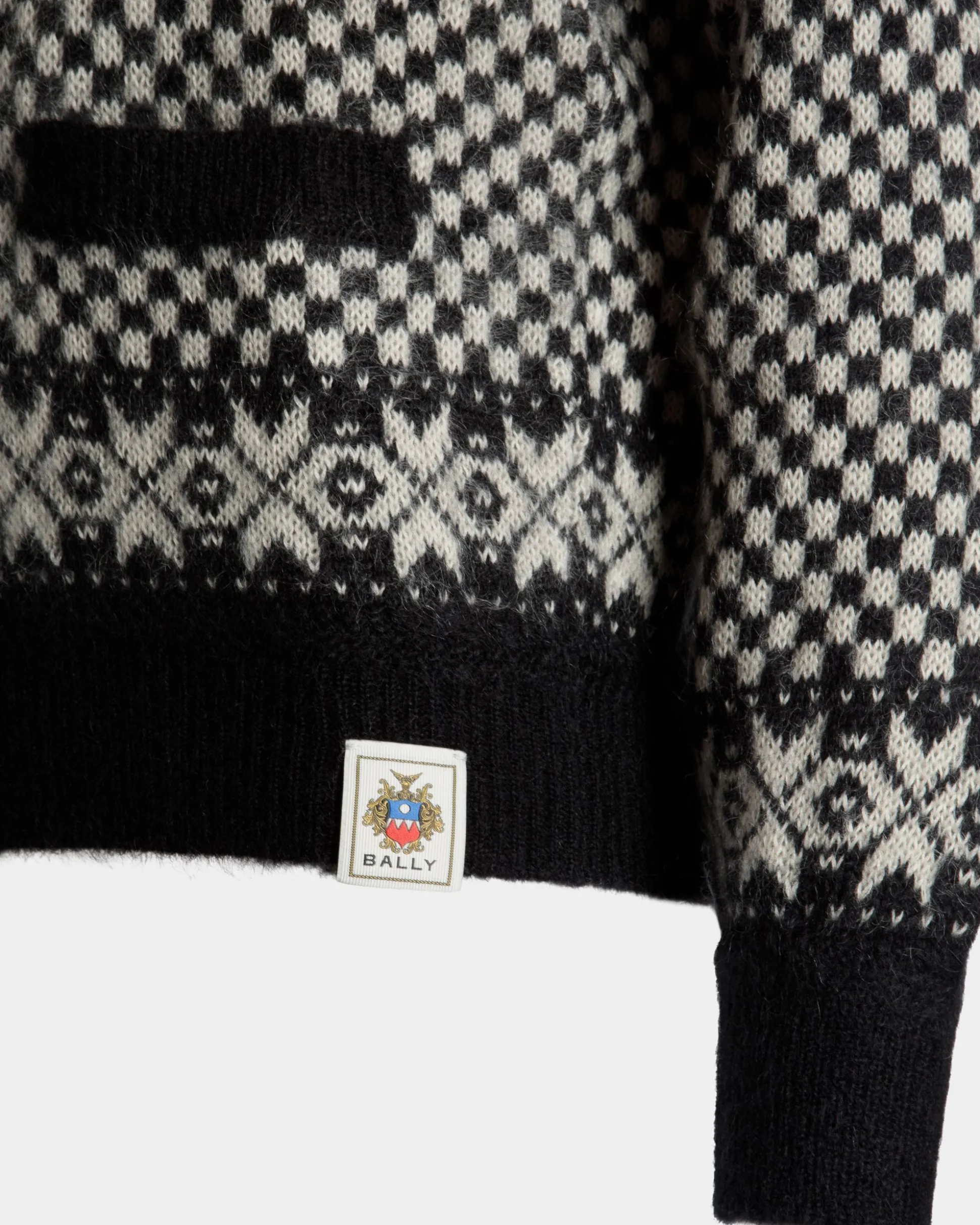 Cardigan Aus Mohair Und Seide In Schwarz Und Weiß