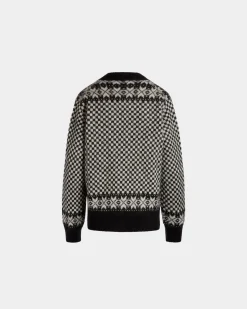 Cardigan Aus Mohair Und Seide In Schwarz Und Weiß