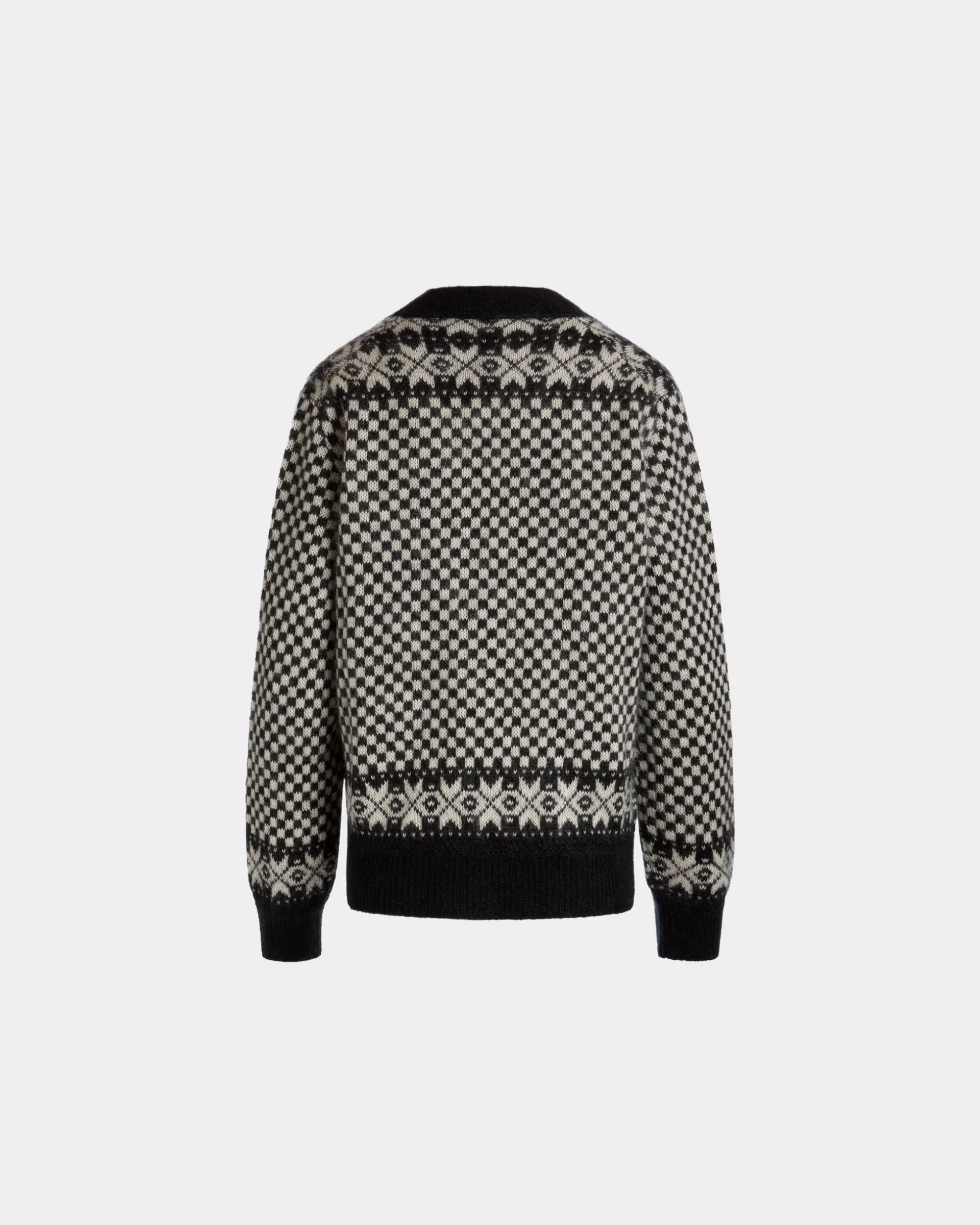 Cardigan Aus Mohair Und Seide In Schwarz Und Weiß