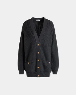 Cardigan Aus Wolle In Dunkelgrau