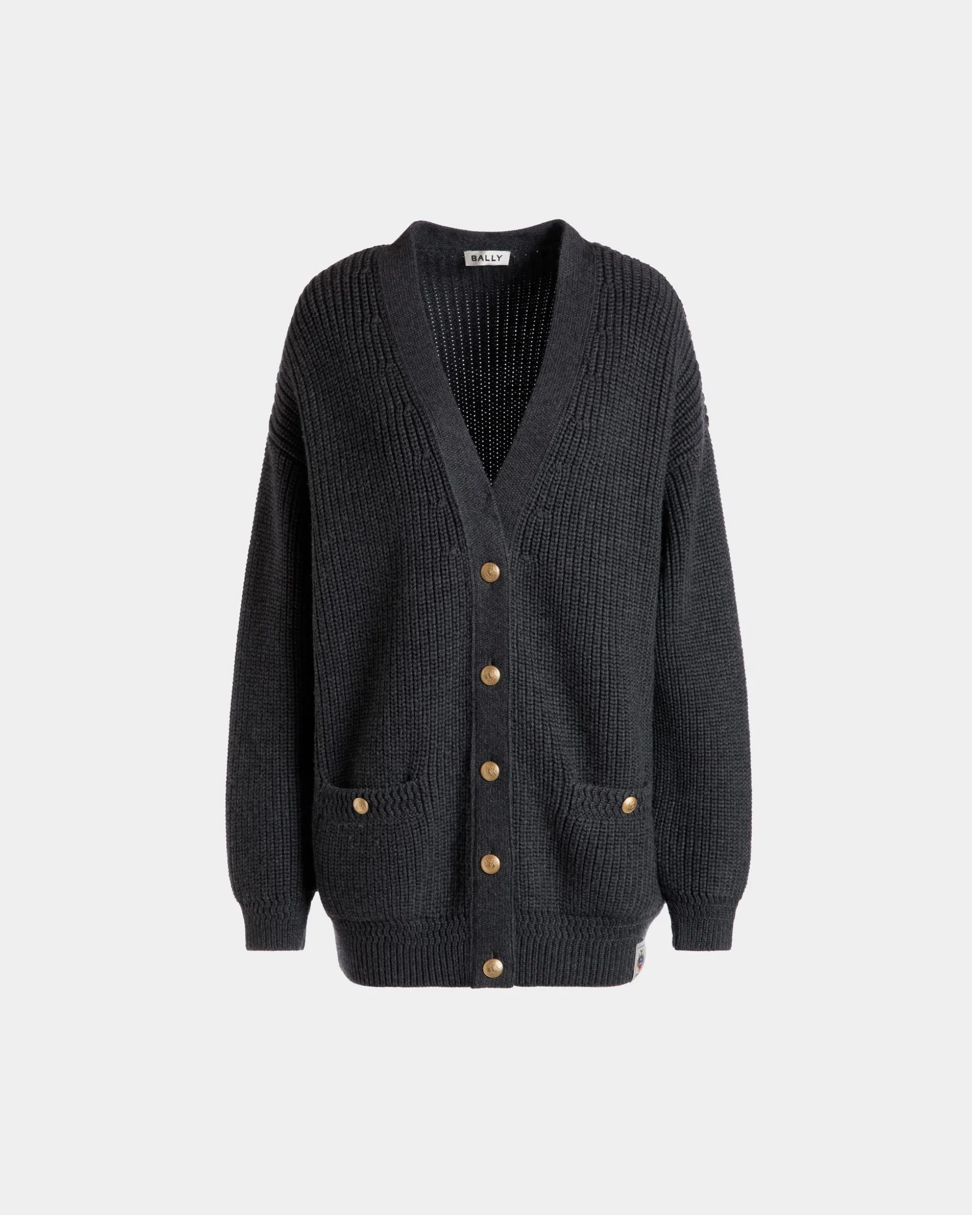 Cardigan Aus Wolle In Dunkelgrau