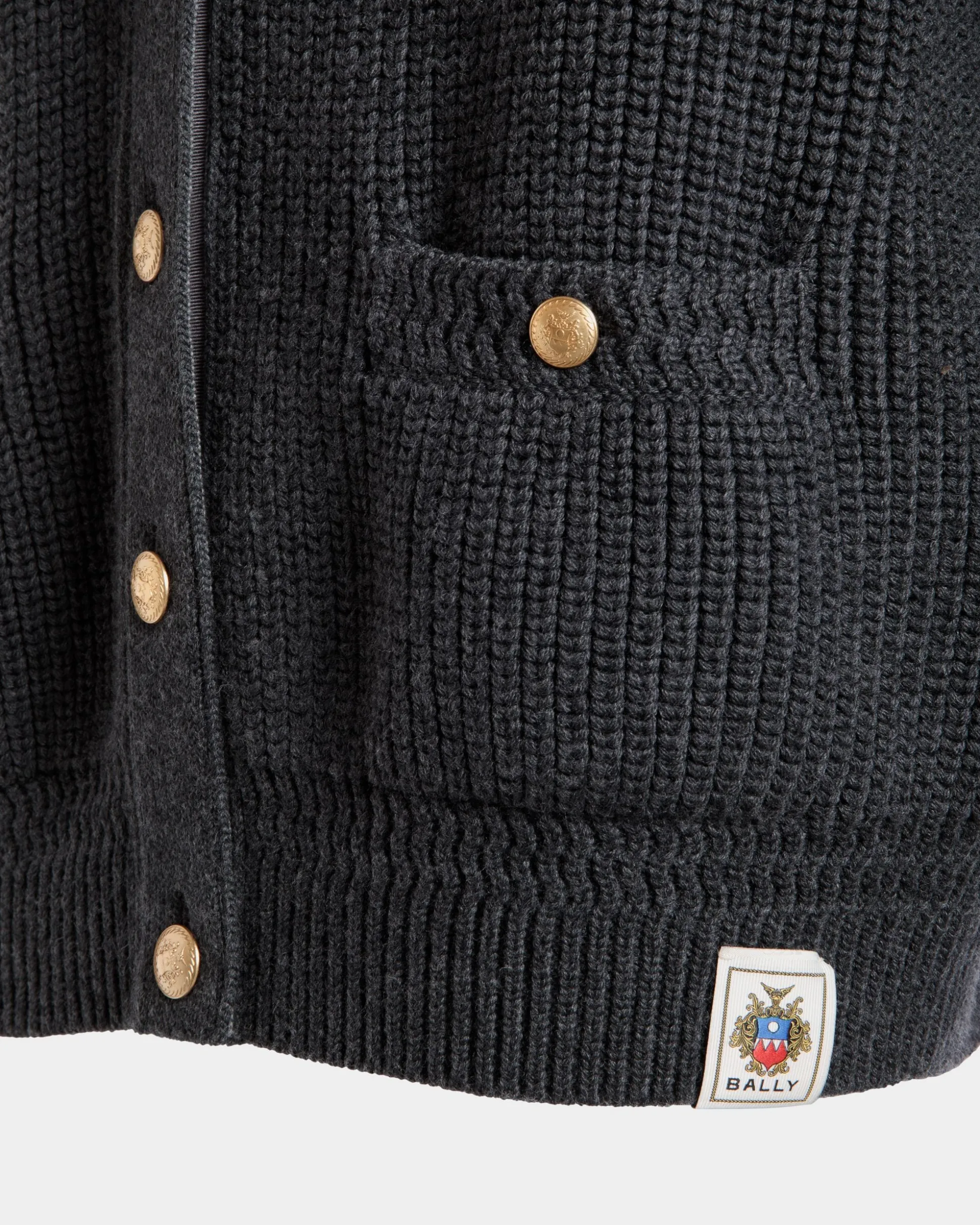 Cardigan Aus Wolle In Dunkelgrau