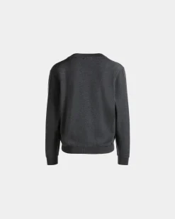Cardigan Aus Wolle In Dunkelgrau Mit Bally Crest Logo