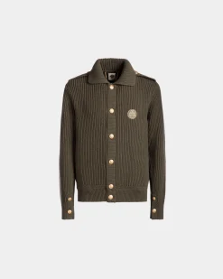 Cardigan Aus Wolle In Military Green Aus Der Adrien Brody Travel-Kollektion