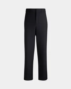 Chino-Hose Aus Einer Wollmischung In Navy Blue Aus Der Adrien Brody Travel-Kollektion