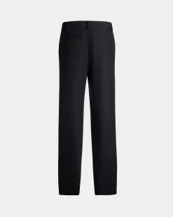 Chino-Hose Aus Einer Wollmischung In Navy Blue Aus Der Adrien Brody Travel-Kollektion