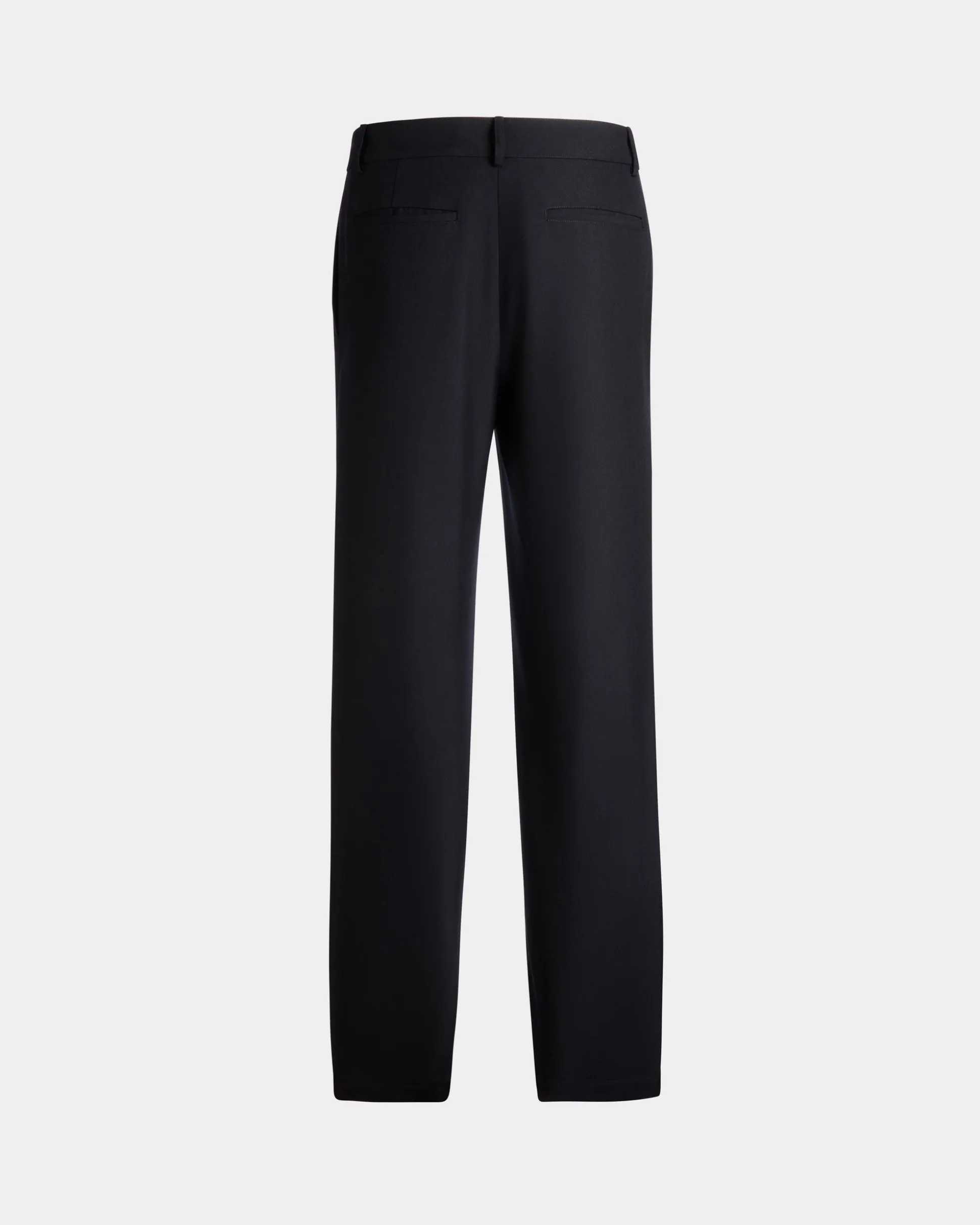 Chino-Hose Aus Einer Wollmischung In Navy Blue Aus Der Adrien Brody Travel-Kollektion