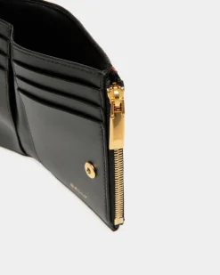 Code Geldbörse Aus Schwarzem Leder