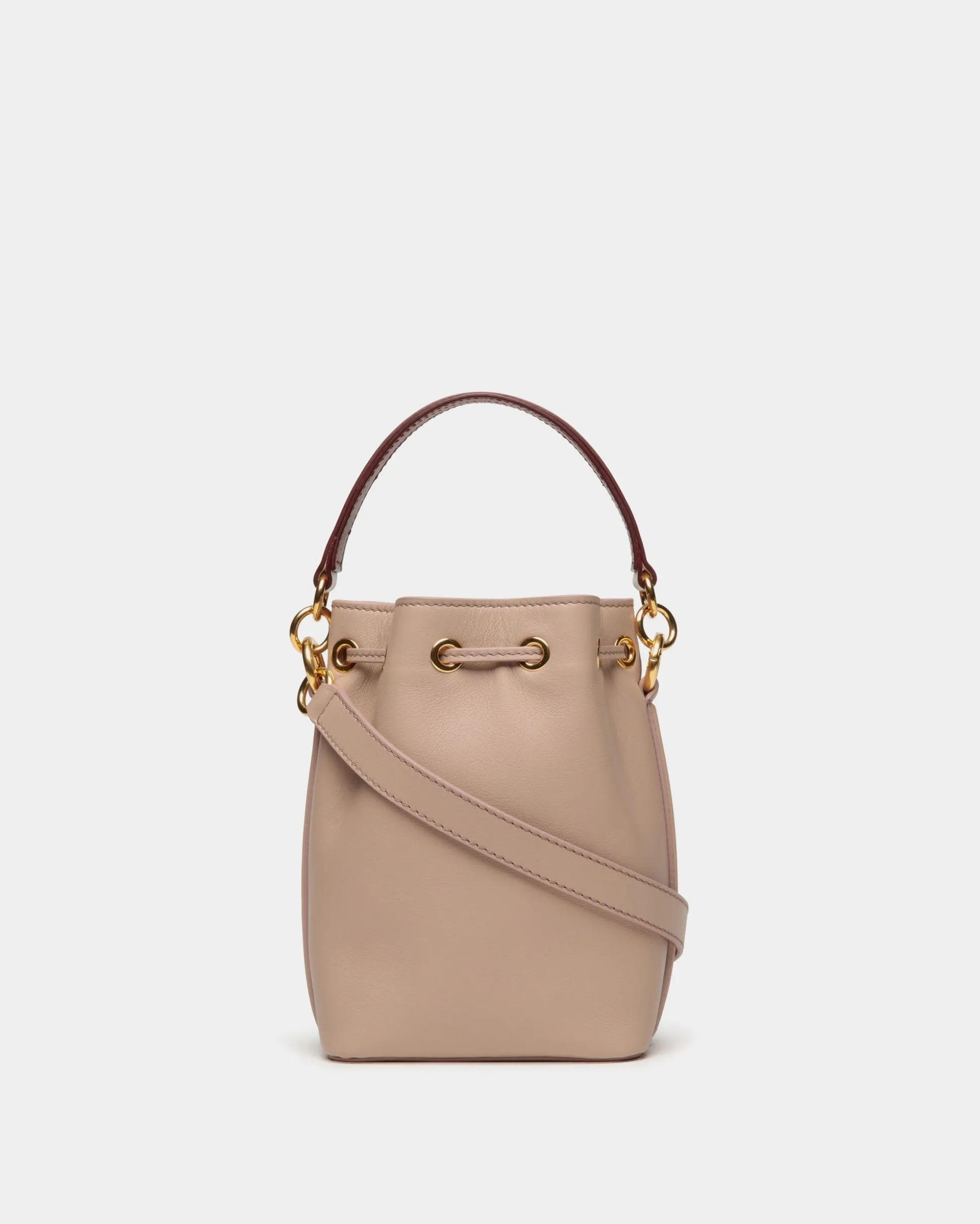 Code Mini-Beuteltasche Aus Leder In Light Beige