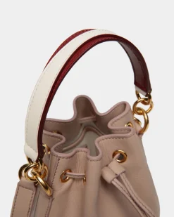 Code Mini-Beuteltasche Aus Leder In Light Beige
