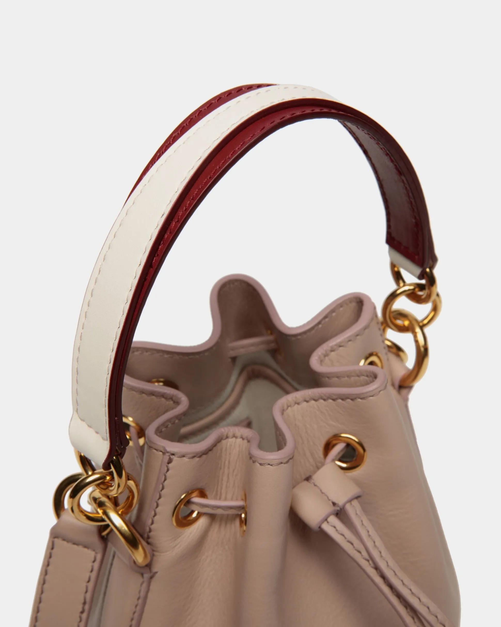 Code Mini-Beuteltasche Aus Leder In Light Beige