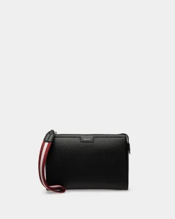 Code Pochette Aus Genarbtem Leder In Schwarz