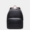 Code Rucksack Aus Genarbtem Leder In Marineblau