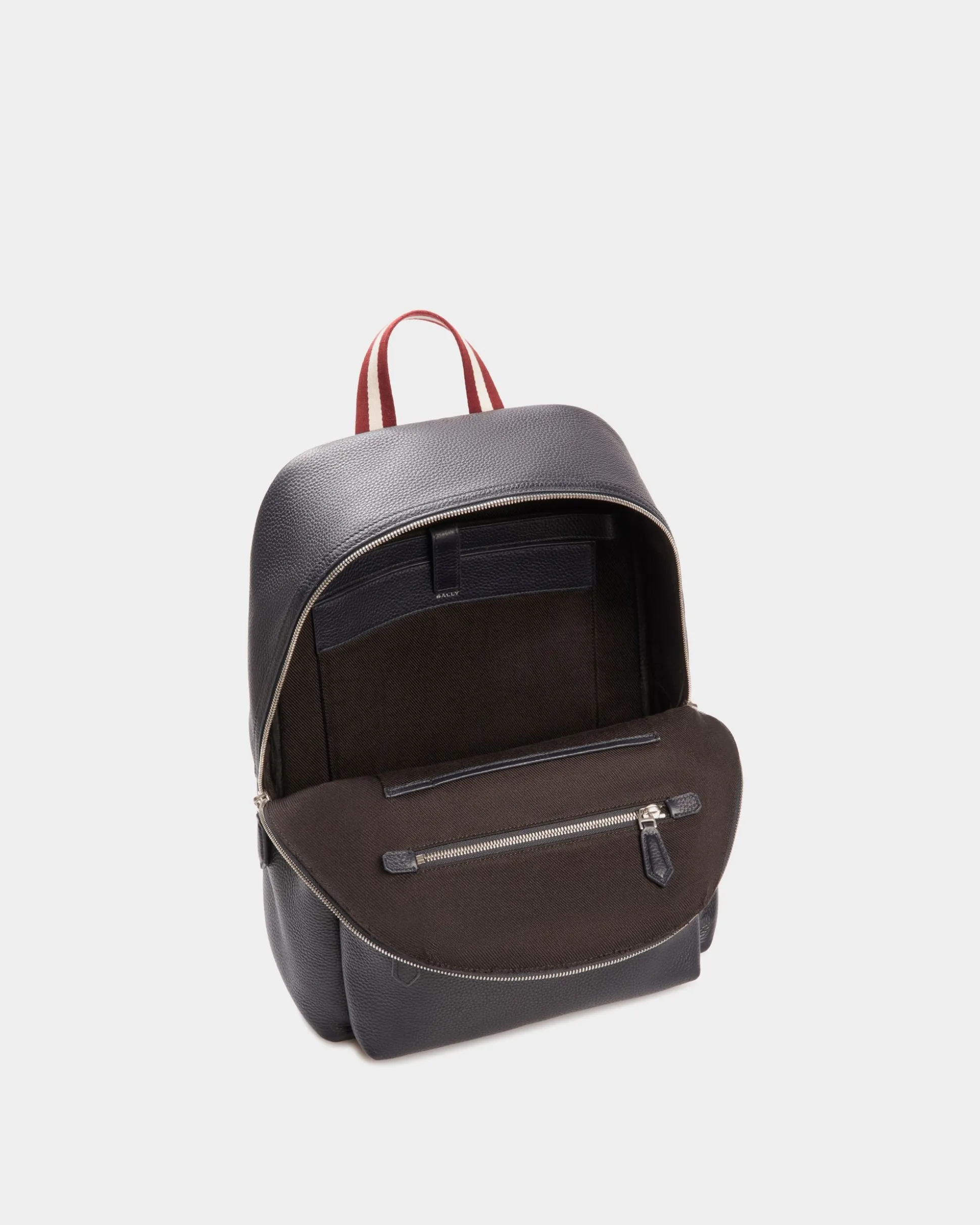 Code Rucksack Aus Genarbtem Leder In Marineblau