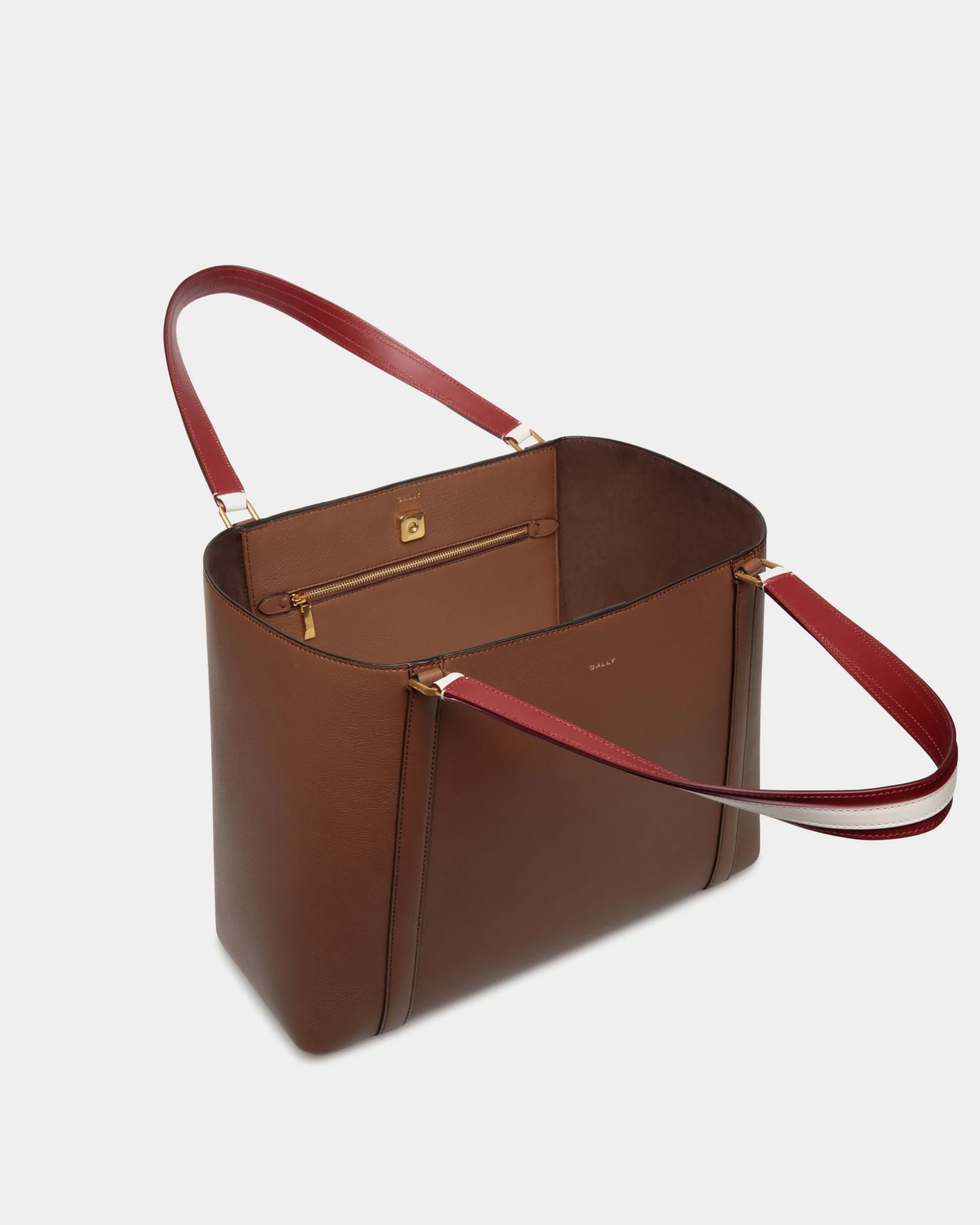 Code Tragetasche Aus Leder In Braun
