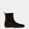 Daily Emblem Bootie Aus Veloursleder In Ebenholzschwarz