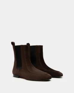 Daily Emblem Bootie Aus Veloursleder In Ebenholzschwarz