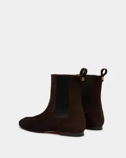 Daily Emblem Bootie Aus Veloursleder In Ebenholzschwarz