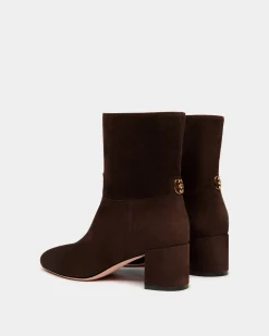 Daily Emblem Stiefelette Aus Veloursleder In Ebenholz