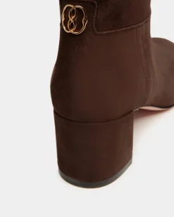 Daily Emblem Stiefelette Aus Veloursleder In Ebenholz