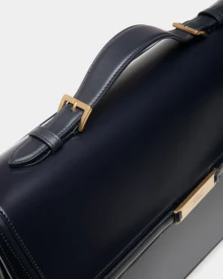 Deco Aktentasche Aus Gebürstetem Leder In Navy Blue