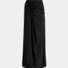 Drapierter Langer Rock Aus Fließendem Twill In Schwarz