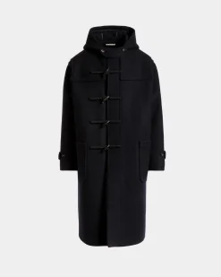 Duffelcoat Aus Wolle In Navy Blue