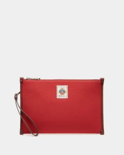 Easy Bally Pochette Aus Baumwollcanvas In Candy Red