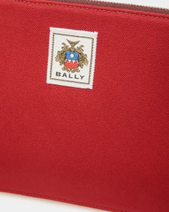 Easy Bally Pochette Aus Baumwollcanvas In Candy Red