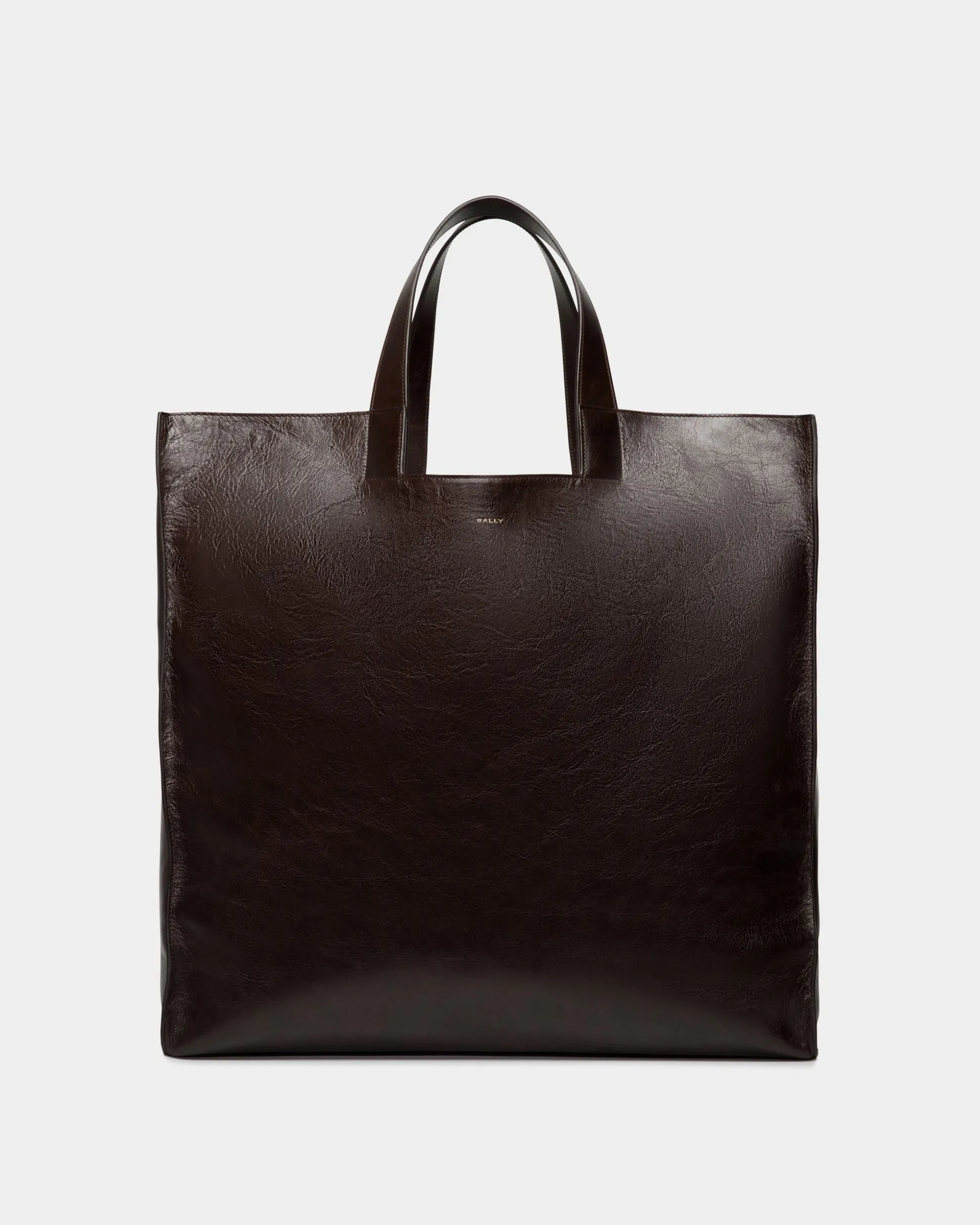 Easy Bally Tragetasche Aus Leder In Ebenholzschwarz