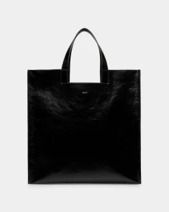 Easy Bally Tragetasche Aus Leder In Schwarz
