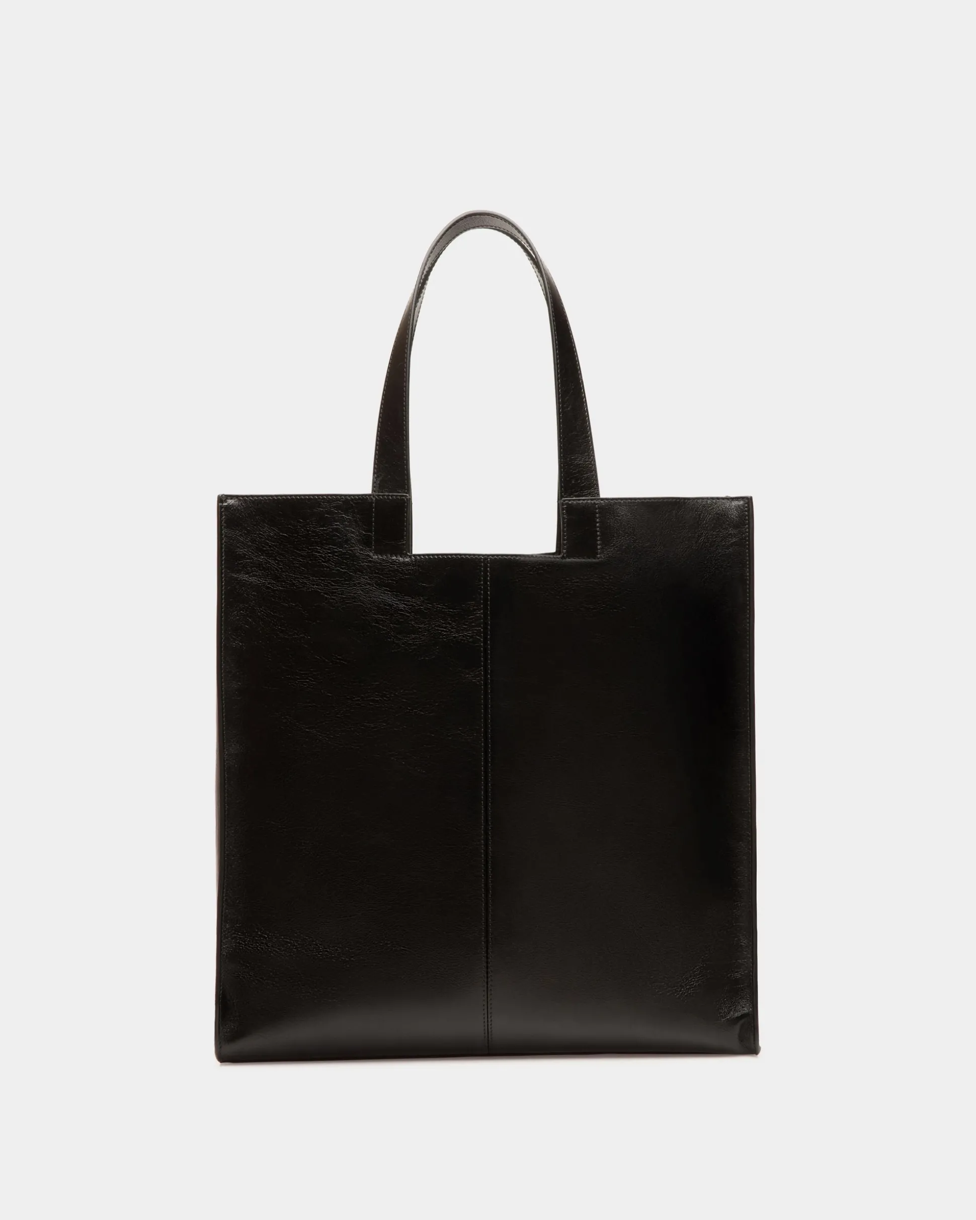 Easy Bally Tragetasche Aus Schwarzem Leder Mit Nieten