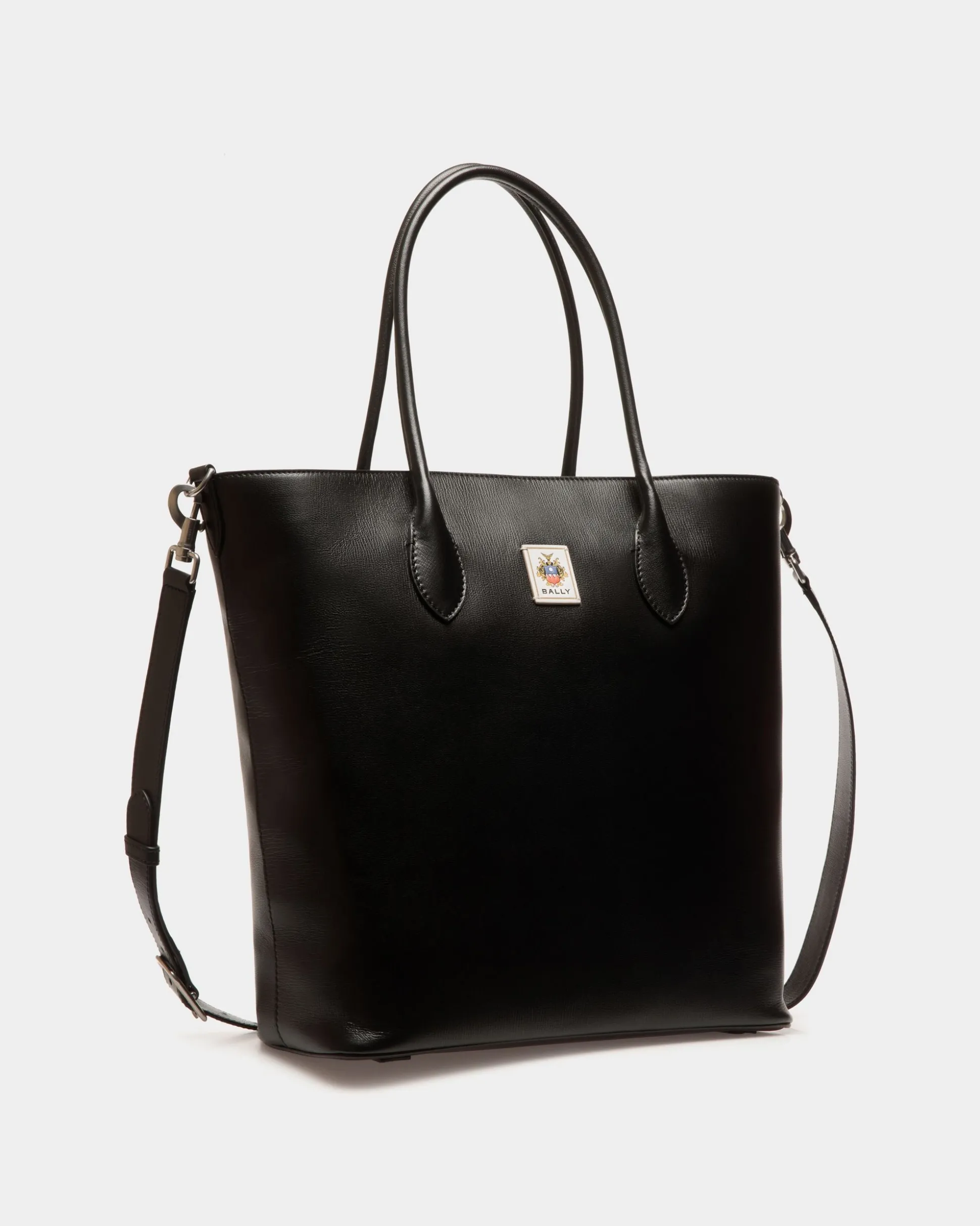 Easy Bally Tragetasche Aus Leder In Schwarz