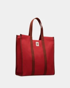 Easy Bally Tragetasche Aus Baumwollcanvas In Candy Red