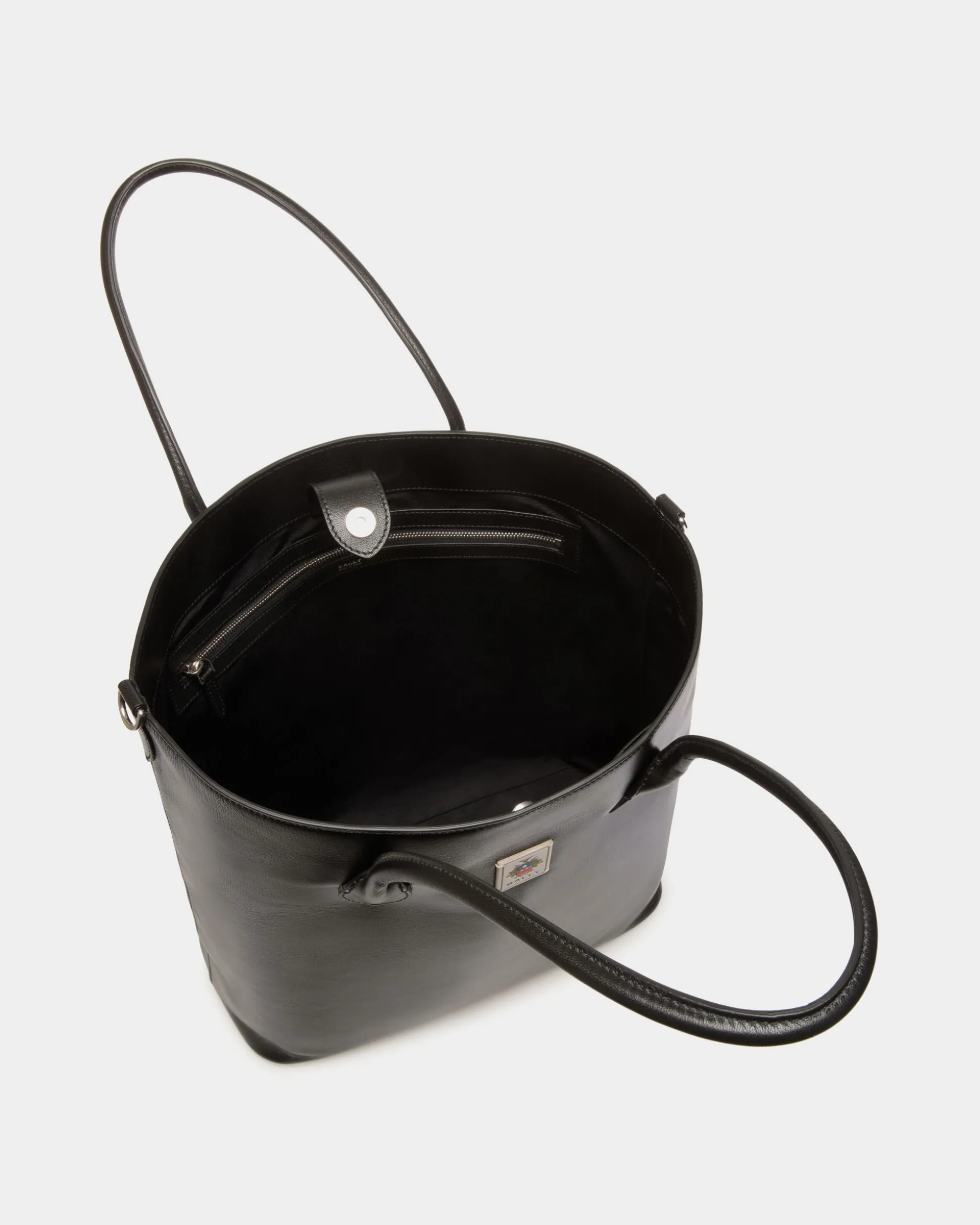 Easy Bally Tragetasche Aus Leder In Schwarz