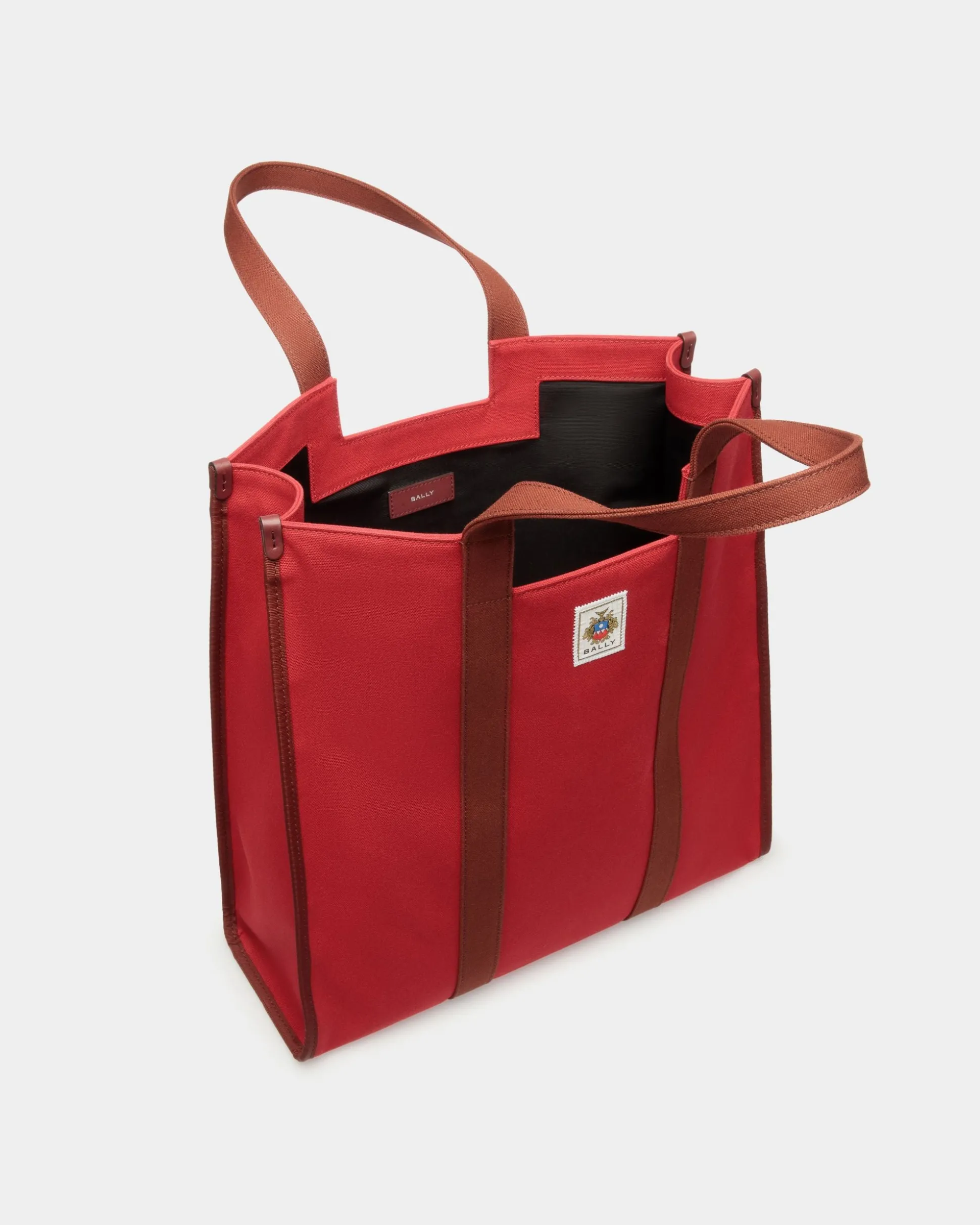 Easy Bally Tragetasche Aus Baumwollcanvas In Candy Red