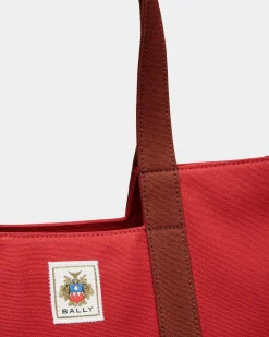 Easy Bally Tragetasche Aus Baumwollcanvas In Candy Red