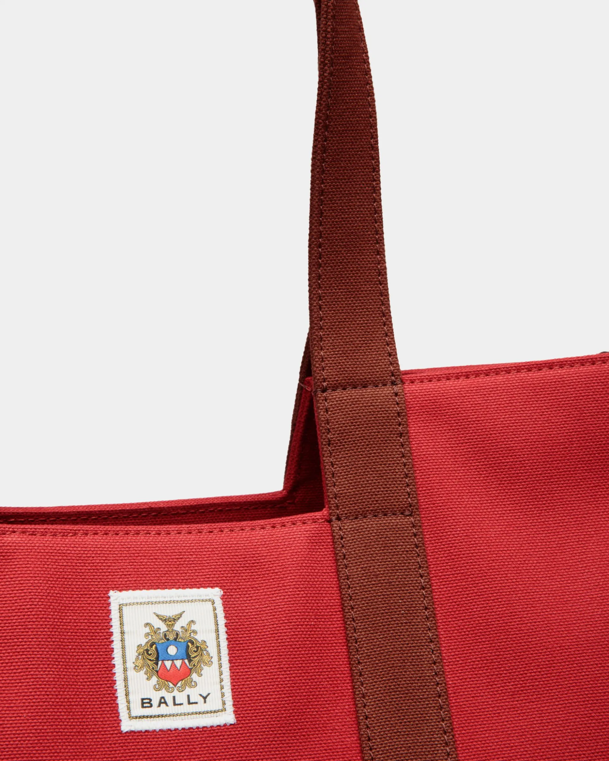 Easy Bally Tragetasche Aus Baumwollcanvas In Candy Red
