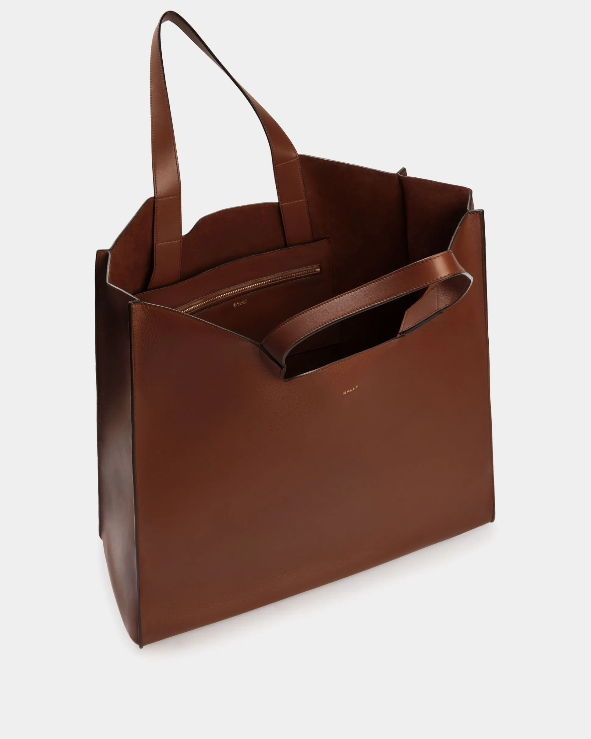 Easy Bally Tragetasche Aus Leder In Braun