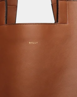 Easy Bally Tragetasche Aus Leder In Braun