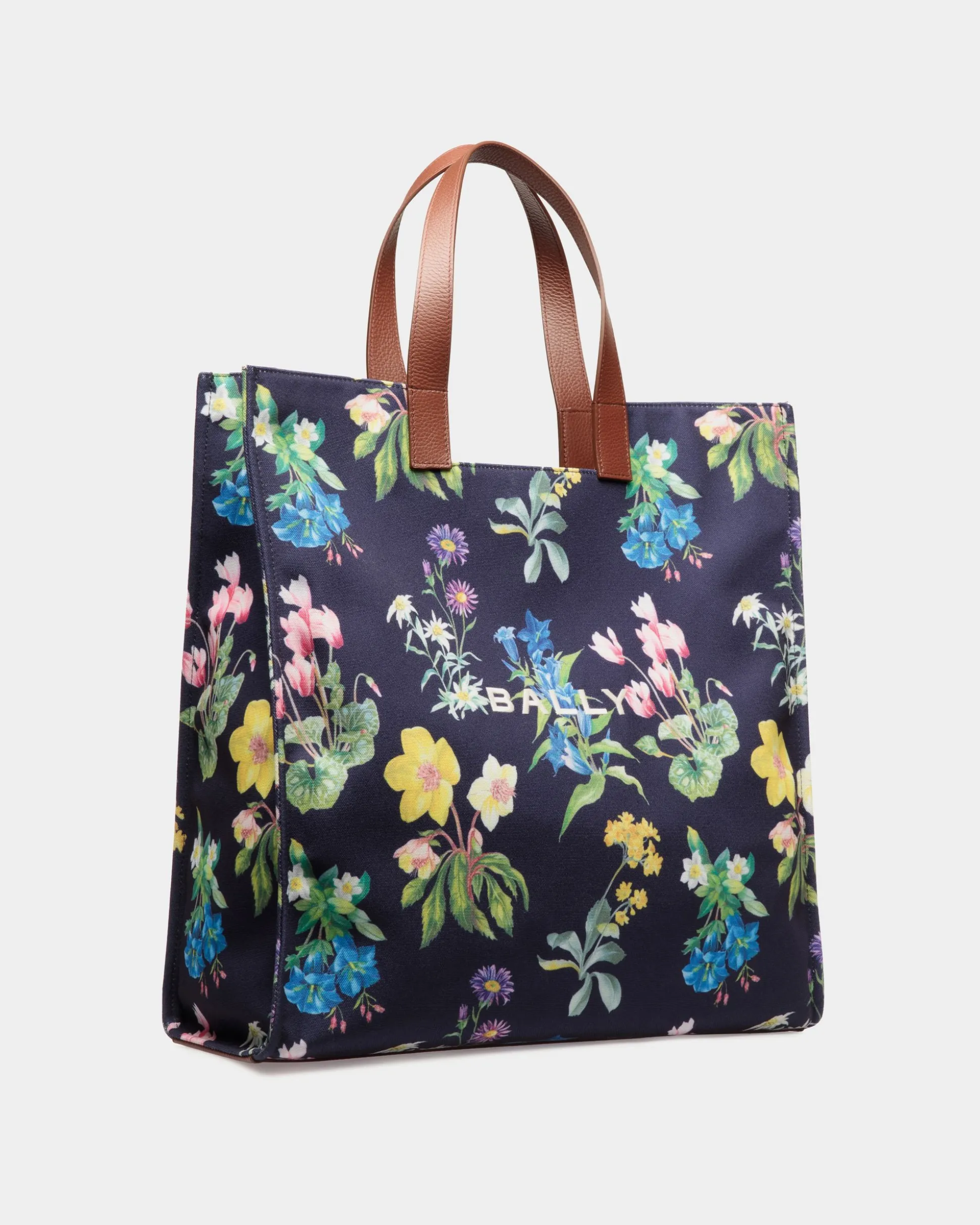 Easy Bally Tragetasche Für Damen Aus Canvas Und Leder Mit Mountain Flower-Print