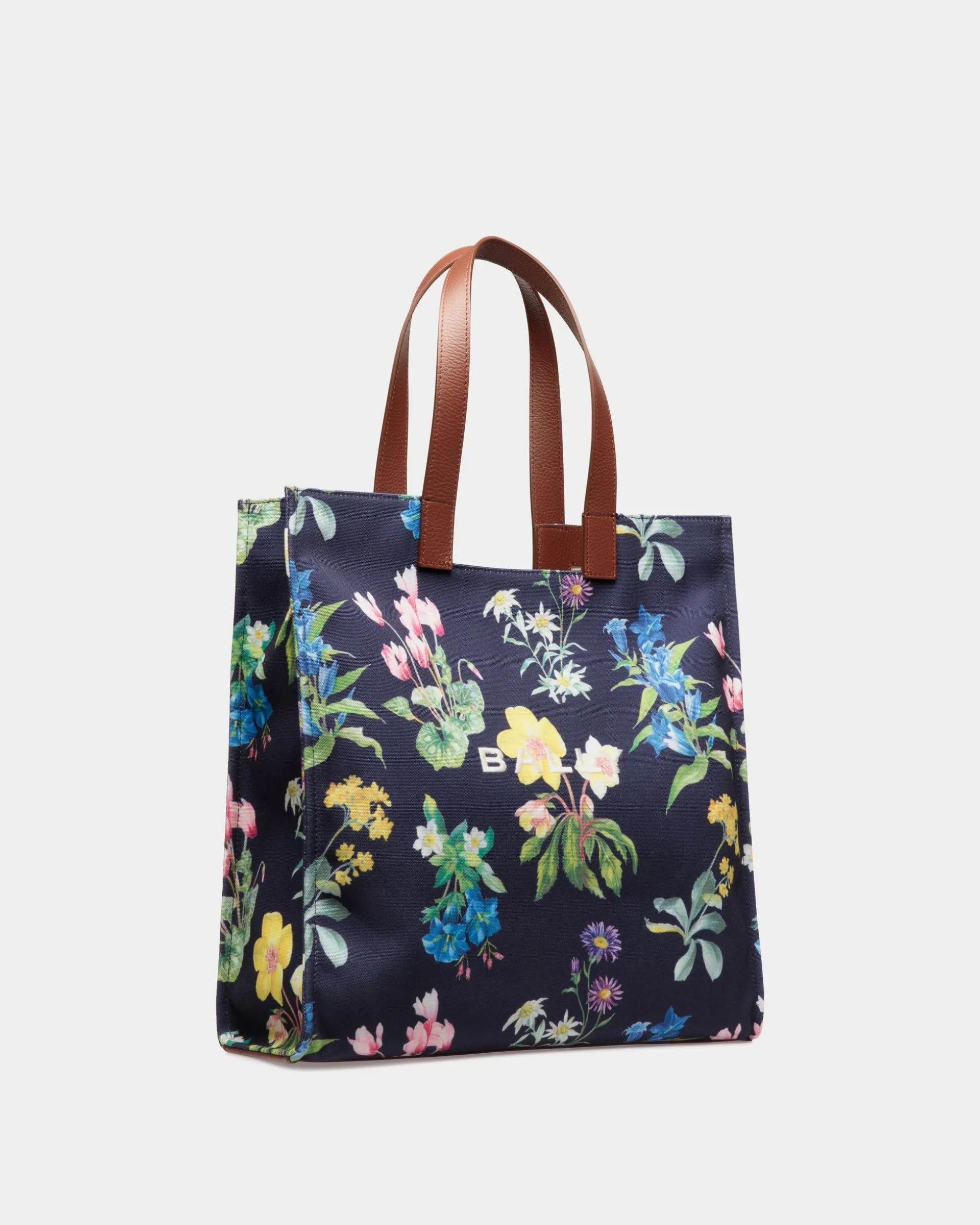 Easy Bally Tragetasche Für Damen Aus Canvas Und Leder Mit Mountain Flower-Print