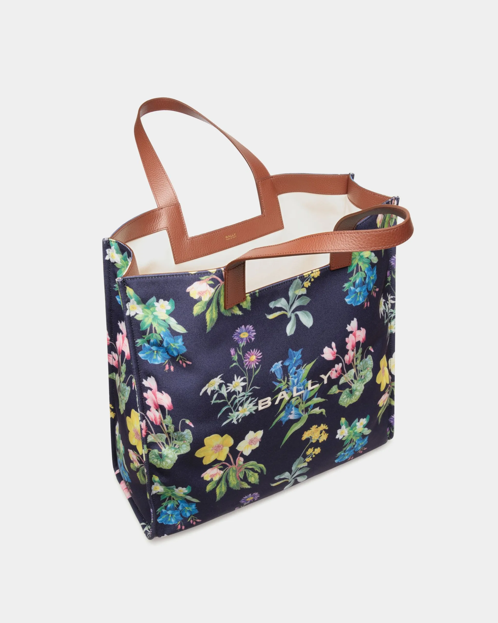 Easy Bally Tragetasche Für Damen Aus Canvas Und Leder Mit Mountain Flower-Print